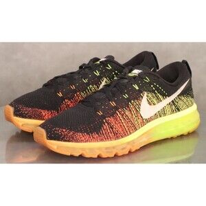 Nike Flyknit Max Men's Running Shoes Size 10.5 M Black Atomic Orange 620469-018